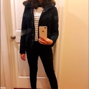 Abercrombie & Fitch navy quilted jacket women, size xs